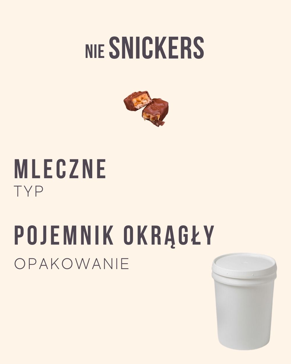 M.11 - nieSnickers (orzechy, czekolada 70%, karmel) - 4 kg (pojemnik okrągły)