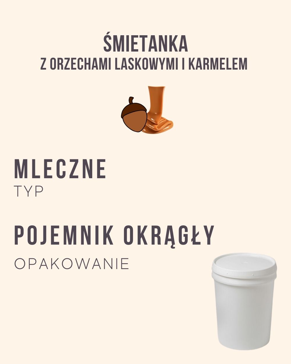 M.12 - Śmietanka z orzechami laskowymi i karmelem - 4 kg (pojemnik okrągły)