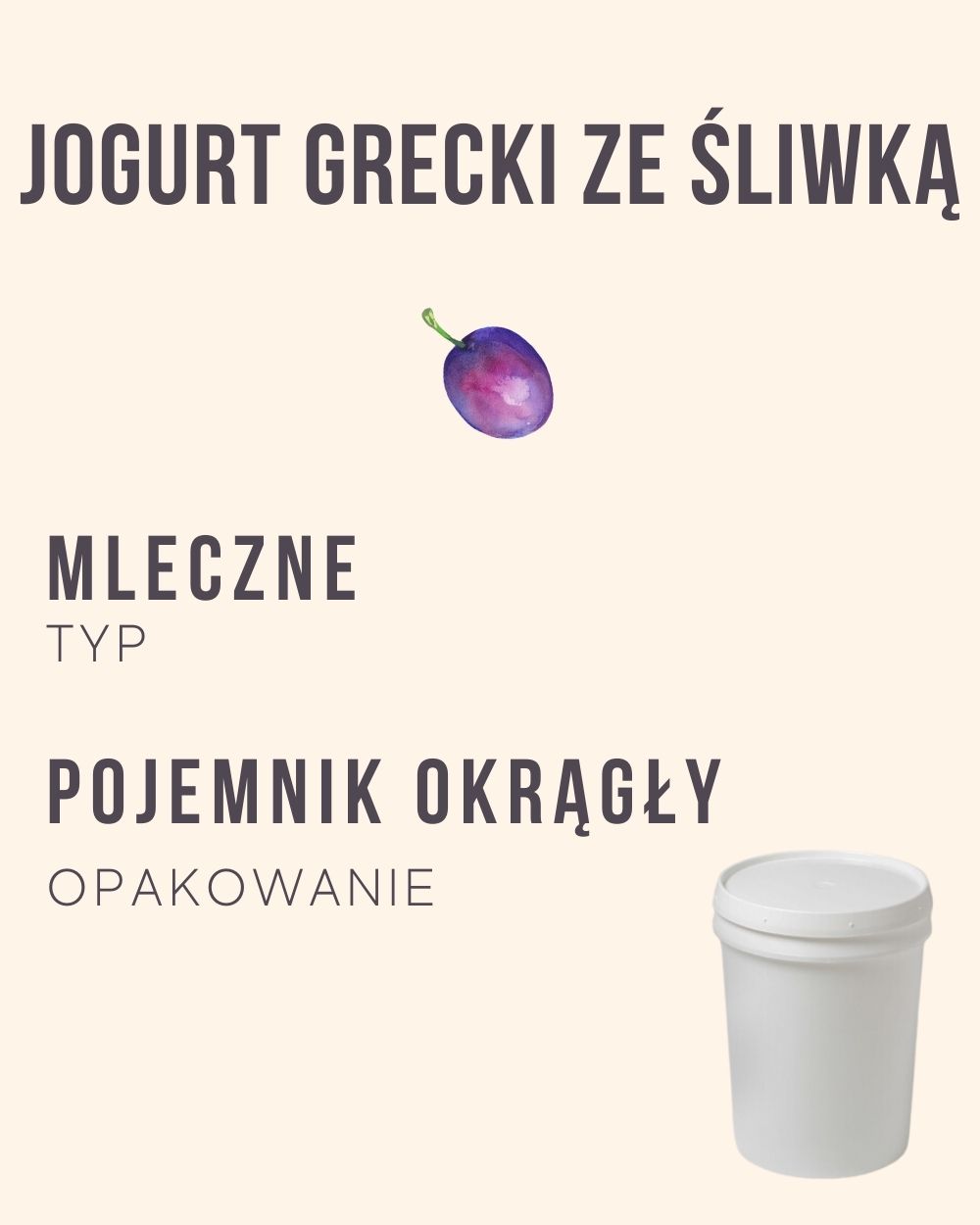 M.14 - Jogurt grecki ze śliwką - 4 kg (pojemnik okrągły)