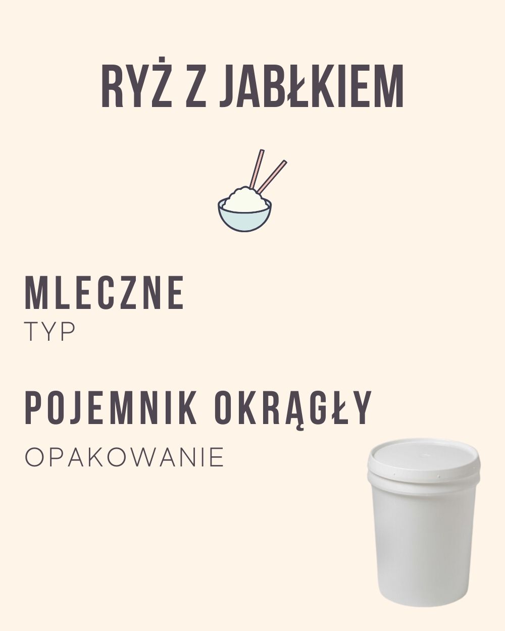 M.15 - Ryż z jabłkiem - 4 kg (pojemnik okrągły)