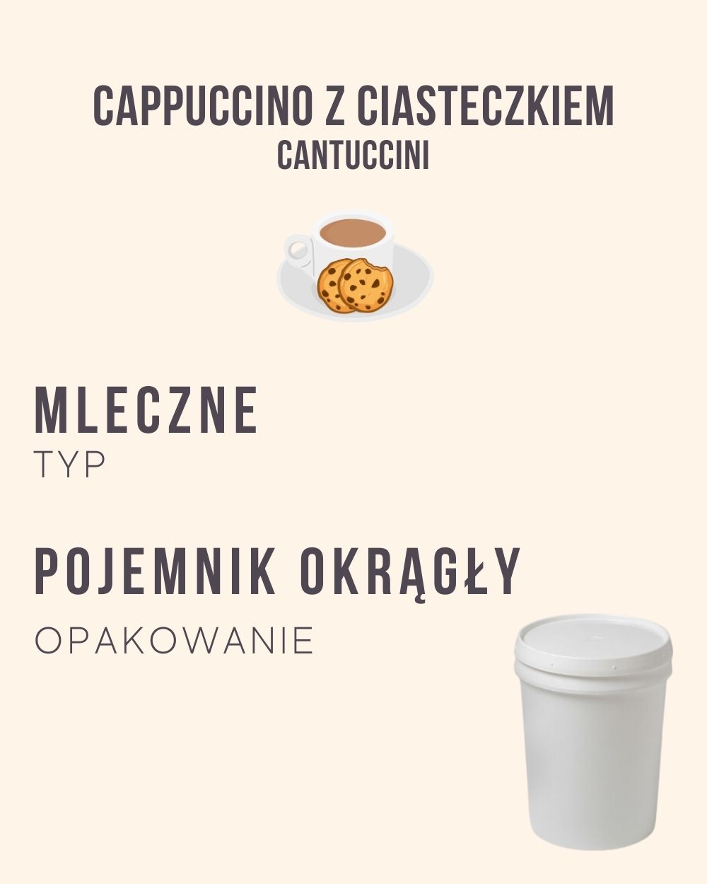M.24 - Cappuccino z ciasteczkiem cantuccini - 4 kg (pojemnik okrągły)
