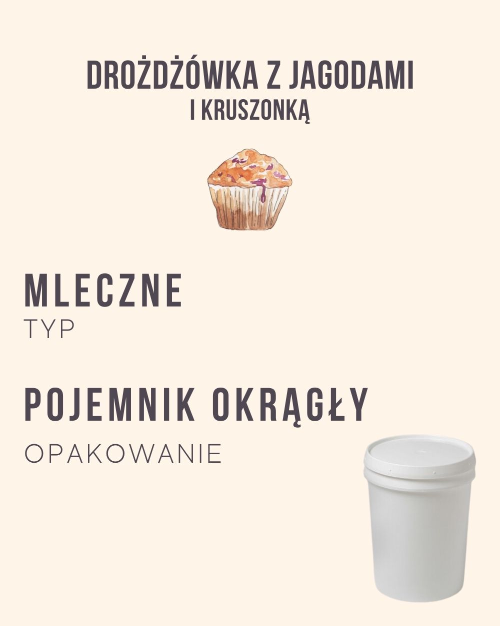 M.28 - Drożdżówka z jagodami i kruszonką - 4 kg (pojemnik okrągły)