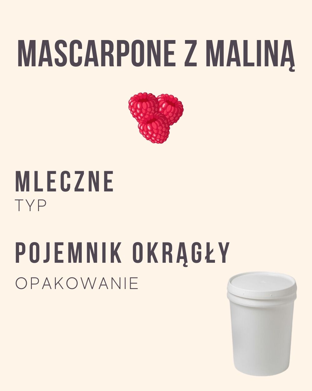 M.35 - Mascarpone z maliną - 4 kg (pojemnik okrągły)