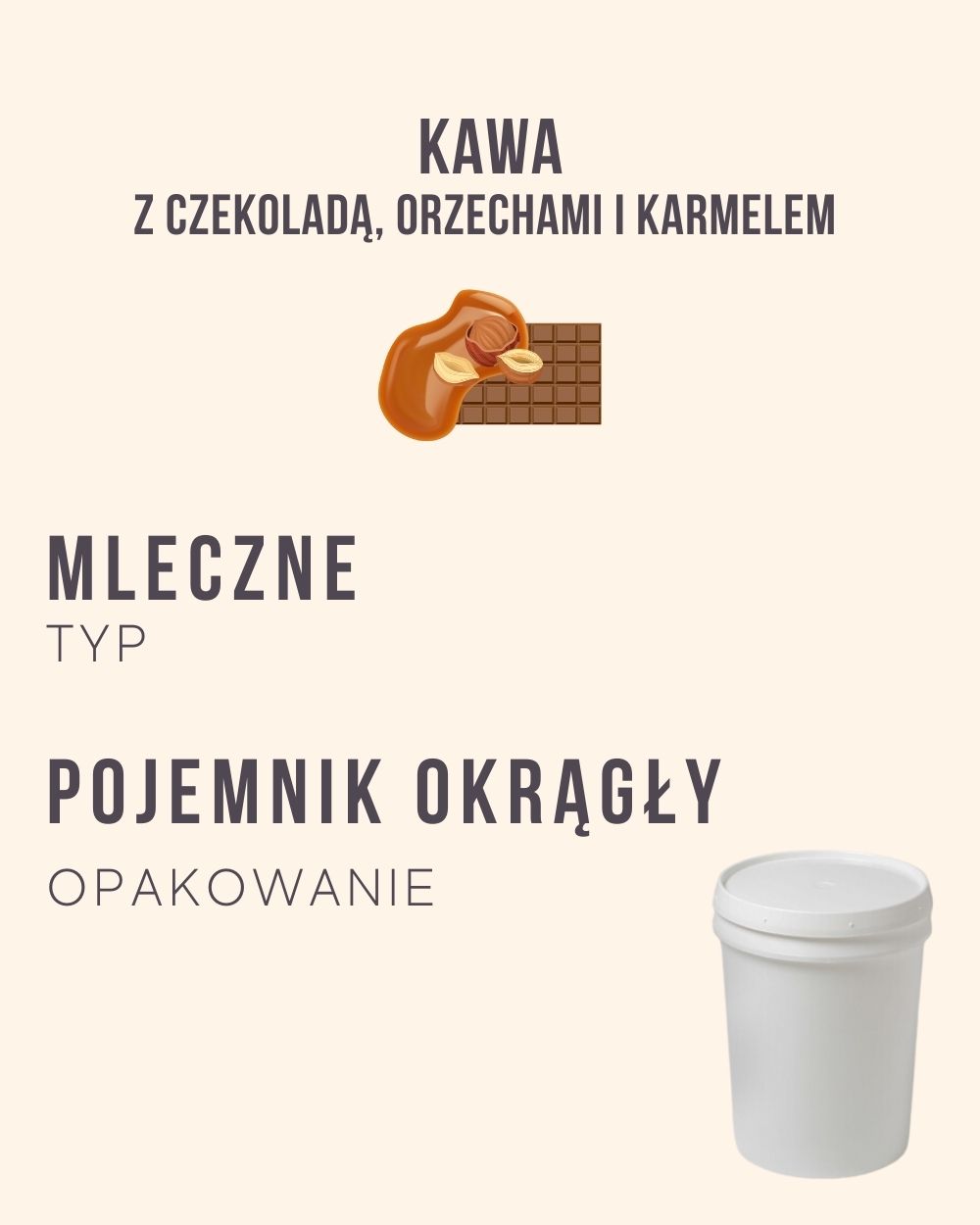 M.67 - Kawa z czekoladą, orzechami i karmelem - 4 kg (pojemnik okrągły)