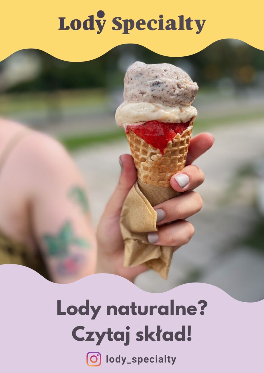 Plakat reklamowy - Lody na gałki, format A2 - Sklep Lody Specialty