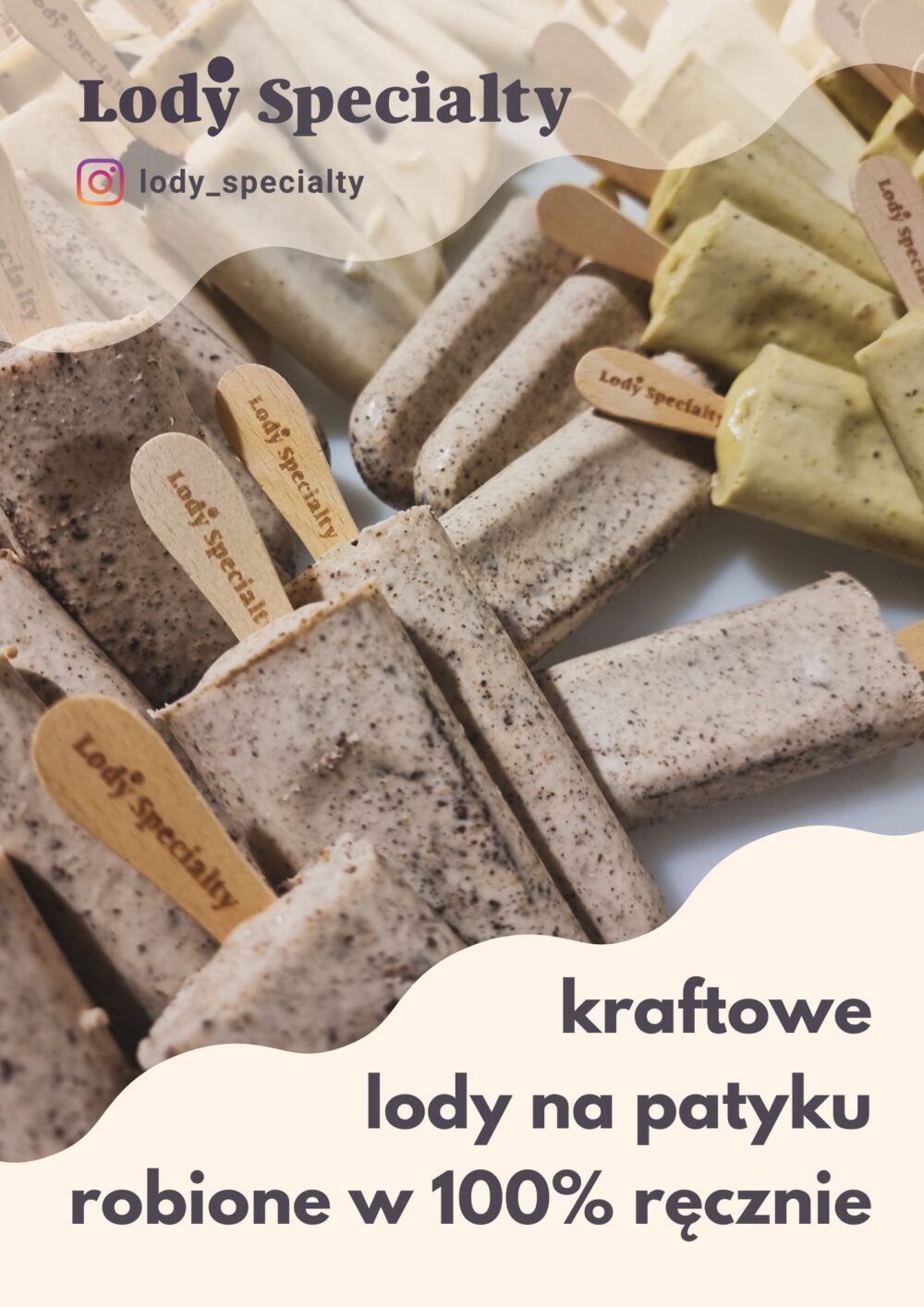 lody na patyku kraftowe plakat