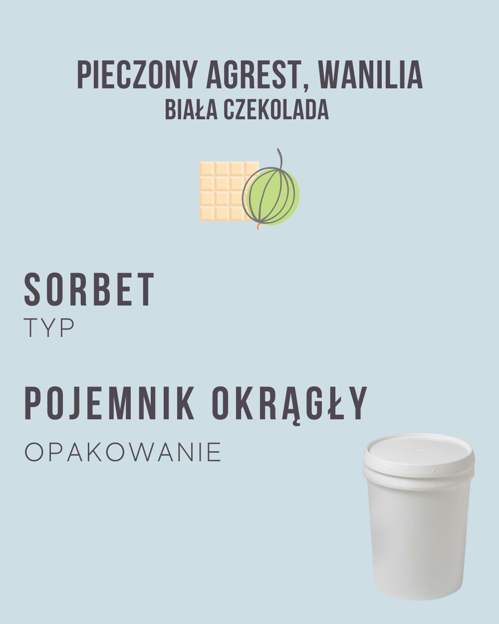 S.30 - Agrest, wanilia, biała czekolada - 4 kg (pojemnik okrągły)
