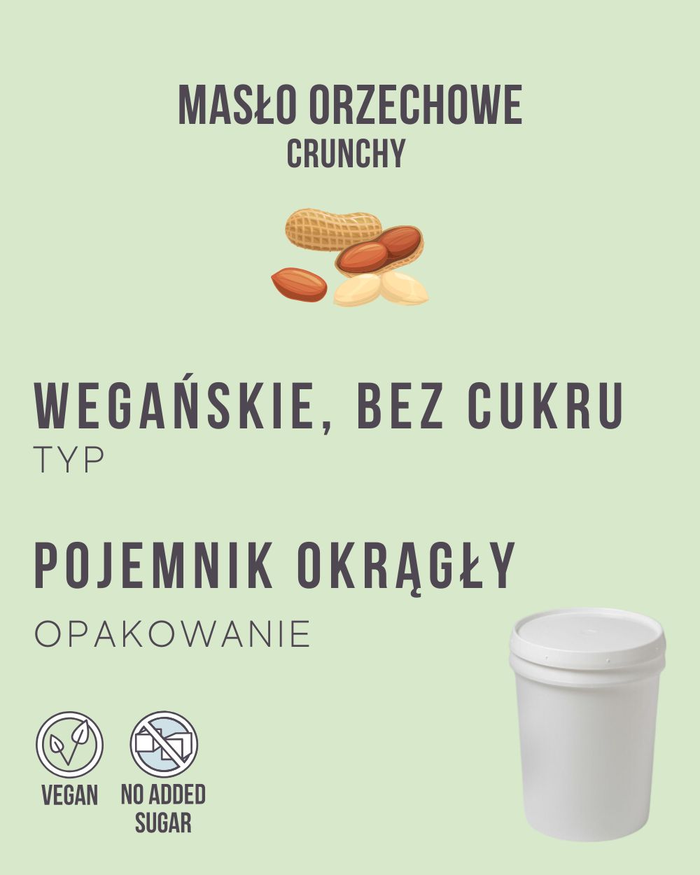 V.3 - Masło orzechowe crunchy - 4 kg (pojemnik okrągły)