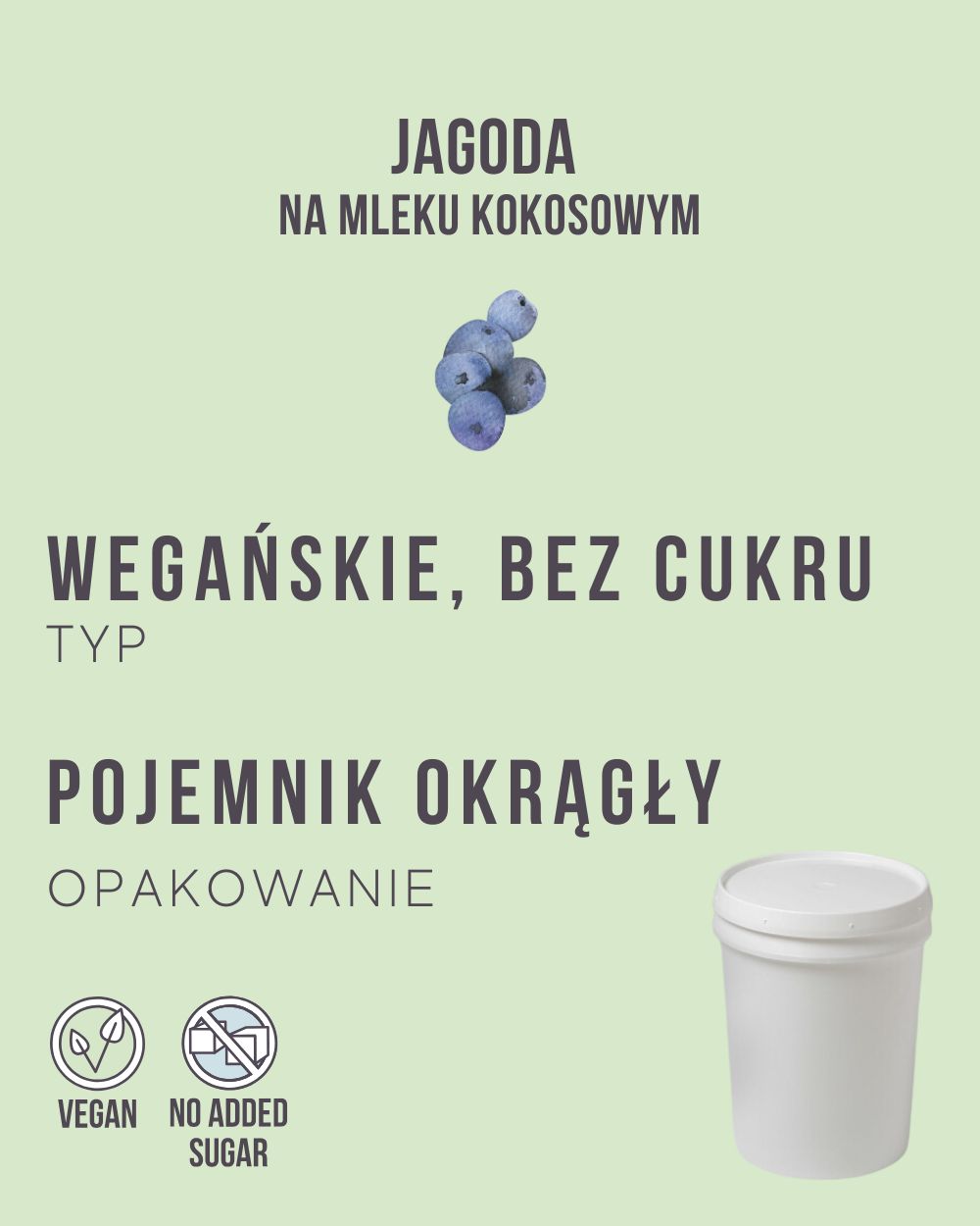 V.9 - Jagoda na mleku kokosowym - 4 kg (pojemnik okrągły)