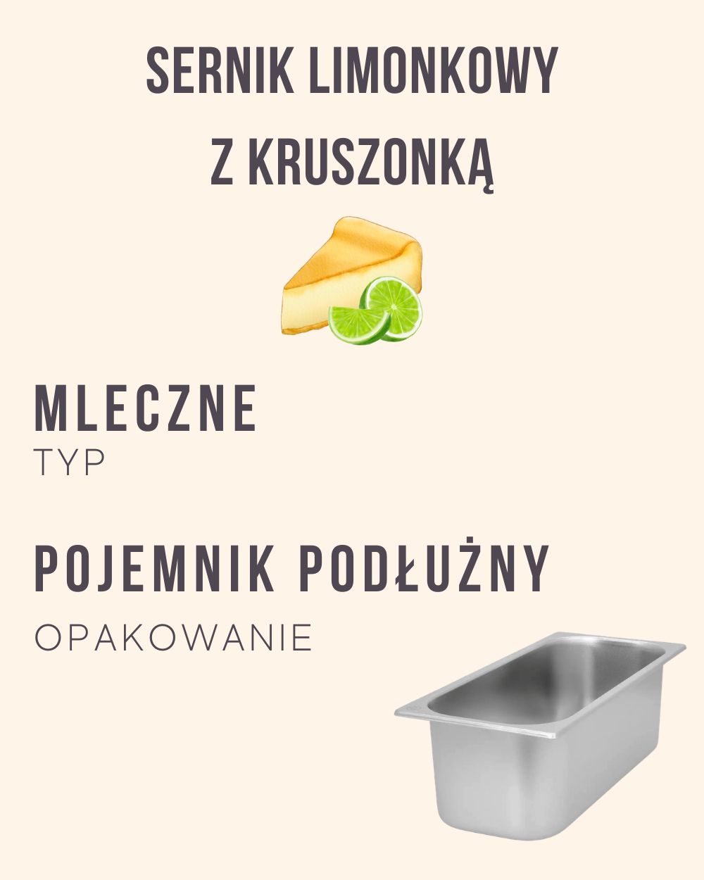 M.81 – Sernik limonkowy z kruszonką – 4 kg (pojemnik podłużny)